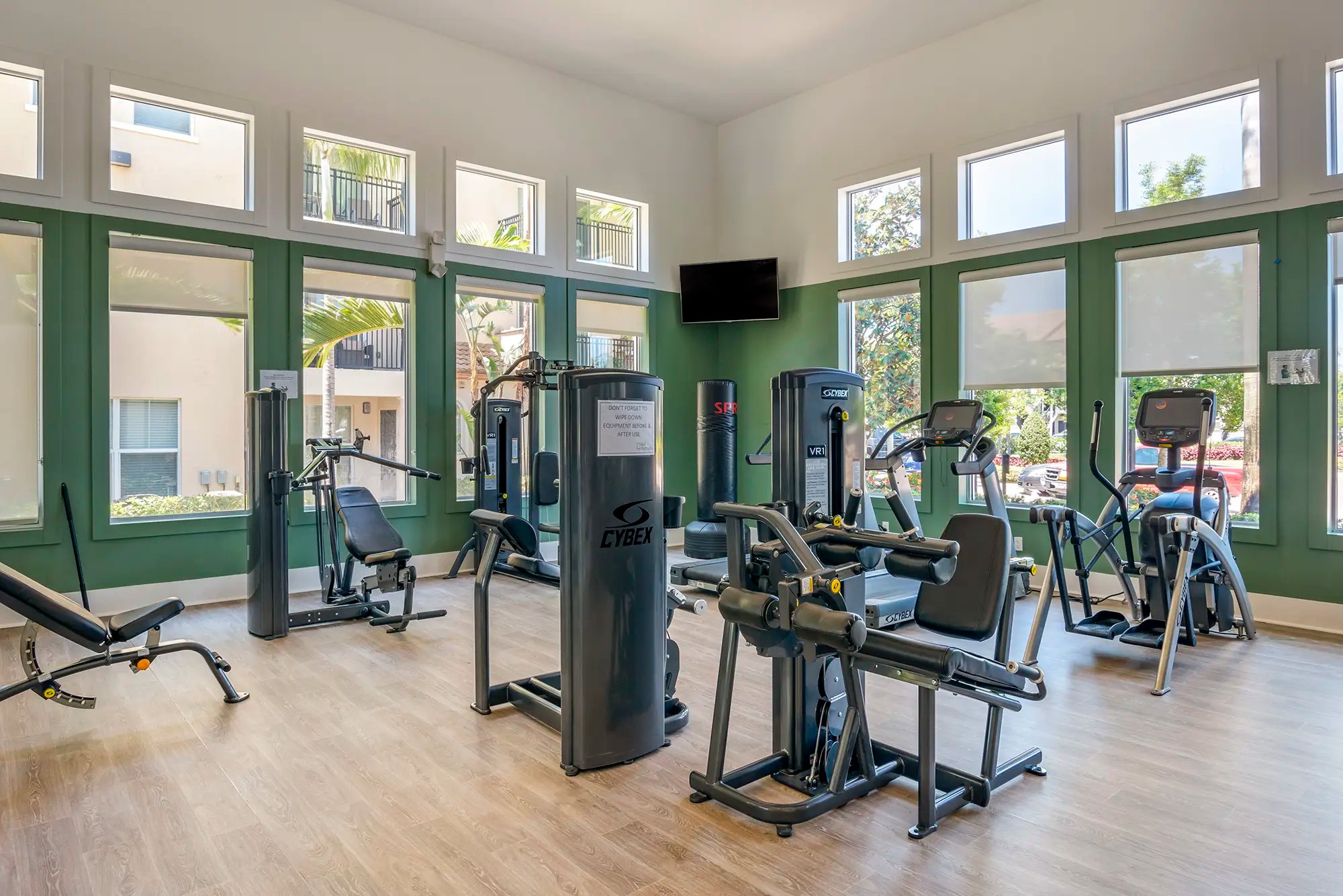 Fitness center with cardio equipment and strength training